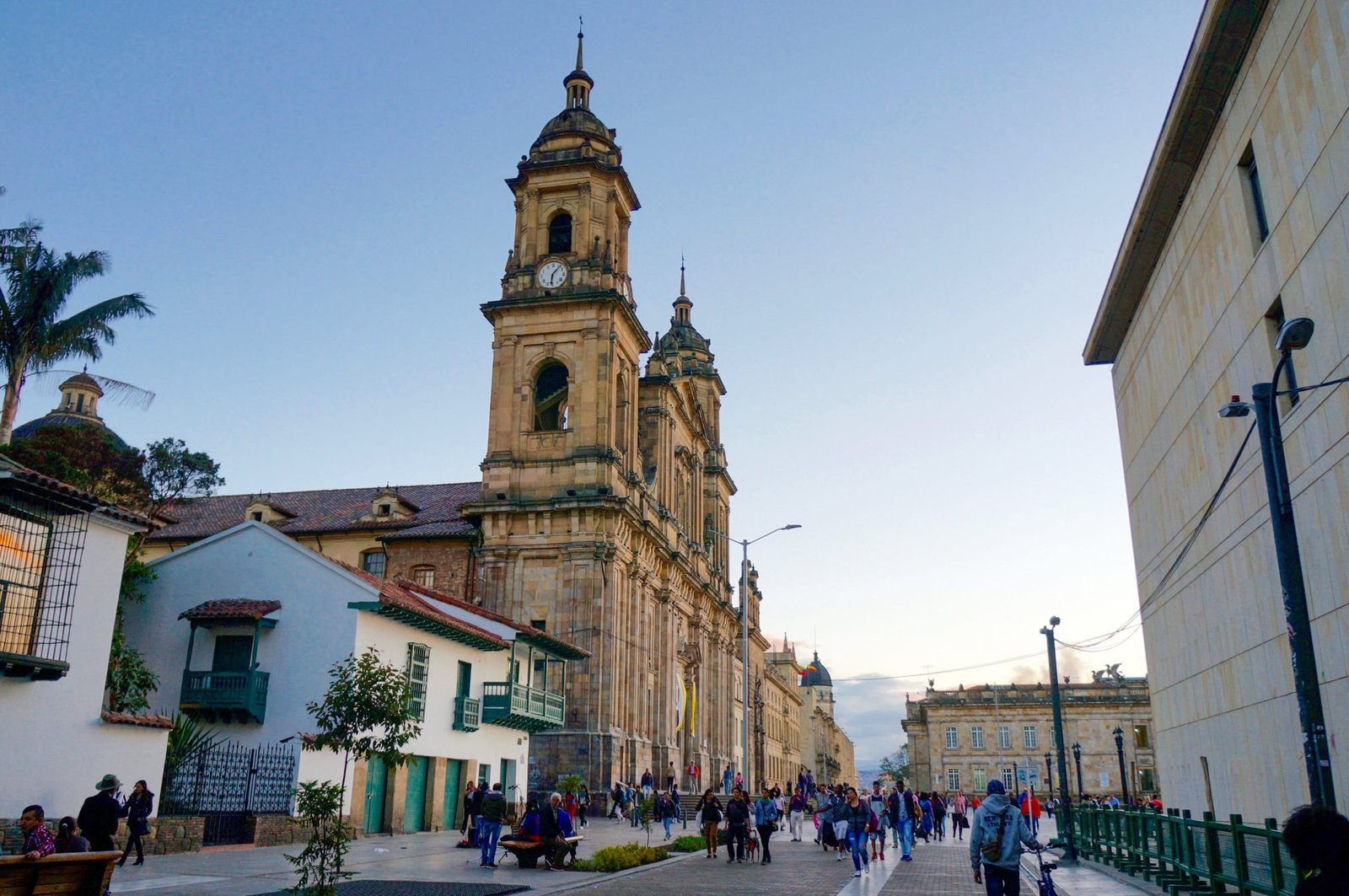 the primatial cathedral of bogota in plaza bolivar
